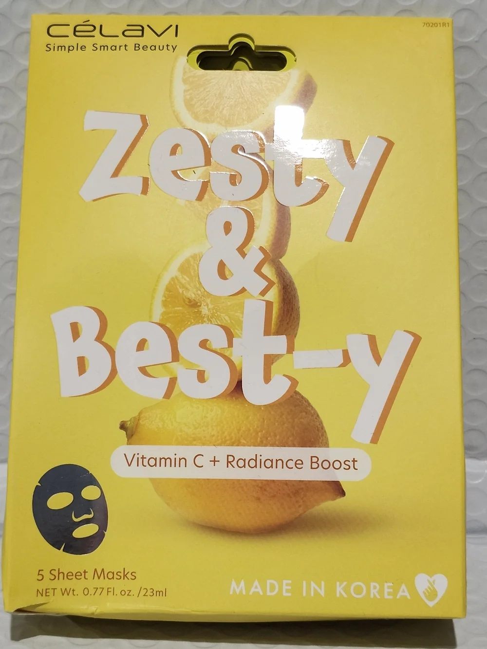 Célavi Zesty & Best-y Vitamin C + Radiance Boost Face Sheet Masks - 5 Count